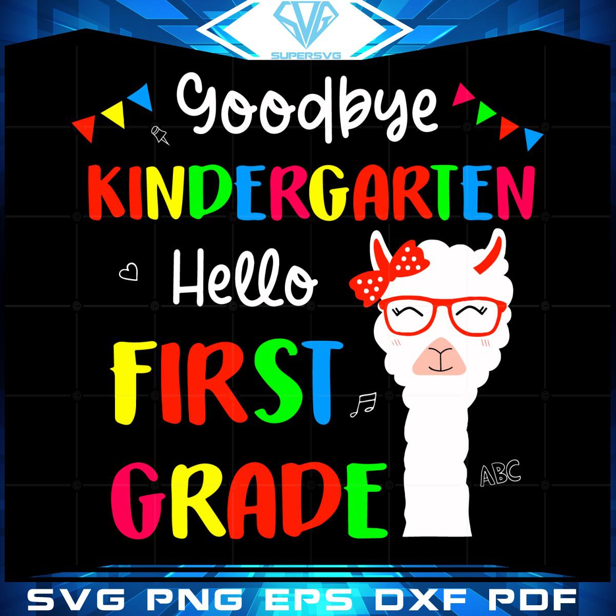 Goodbye Kindergarten Llama Girls Svg