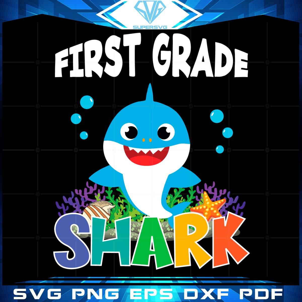 First Grade Baby Shark Svg T-Shirt Graphic Designs