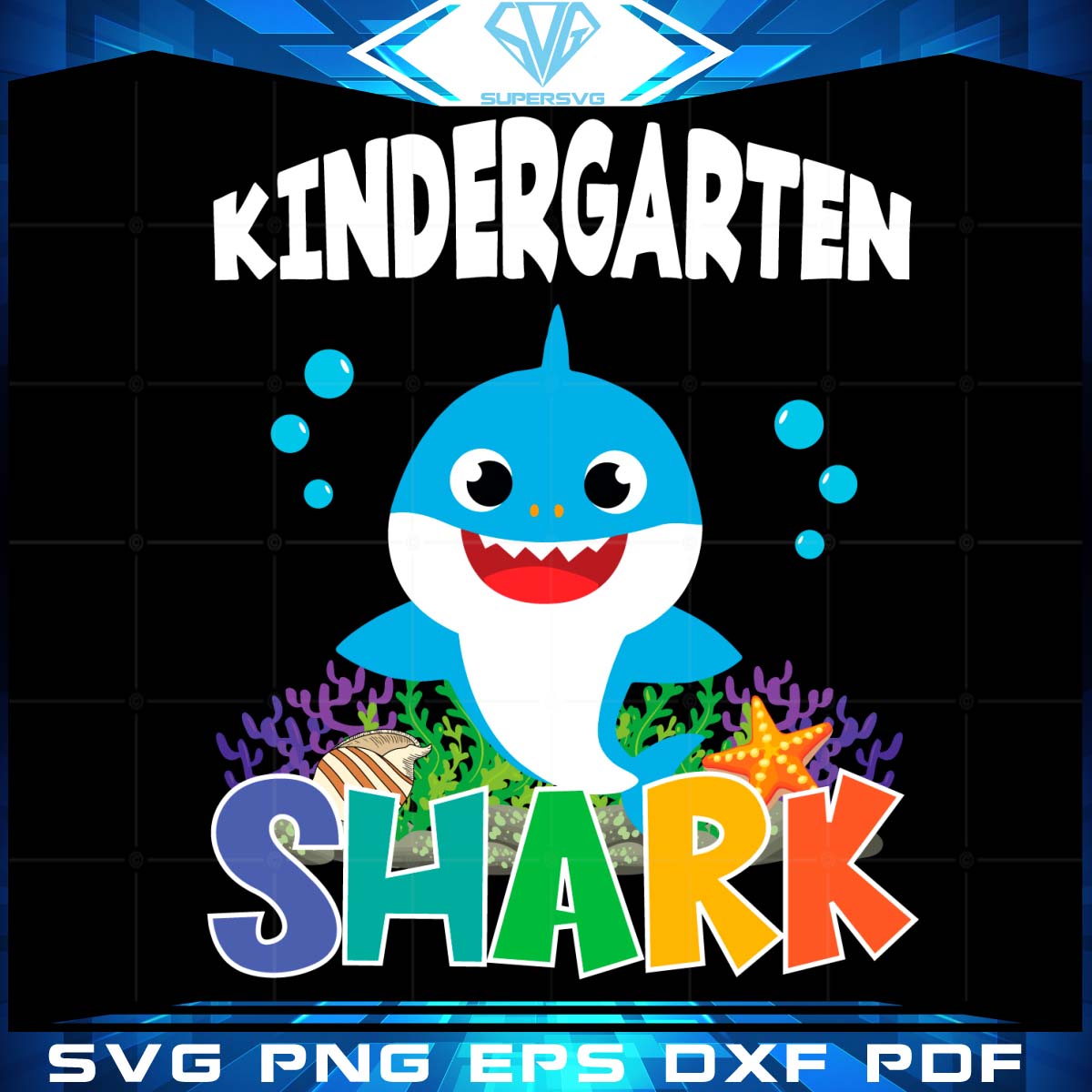 Kindergarten Baby Shark Svg Cutting Files