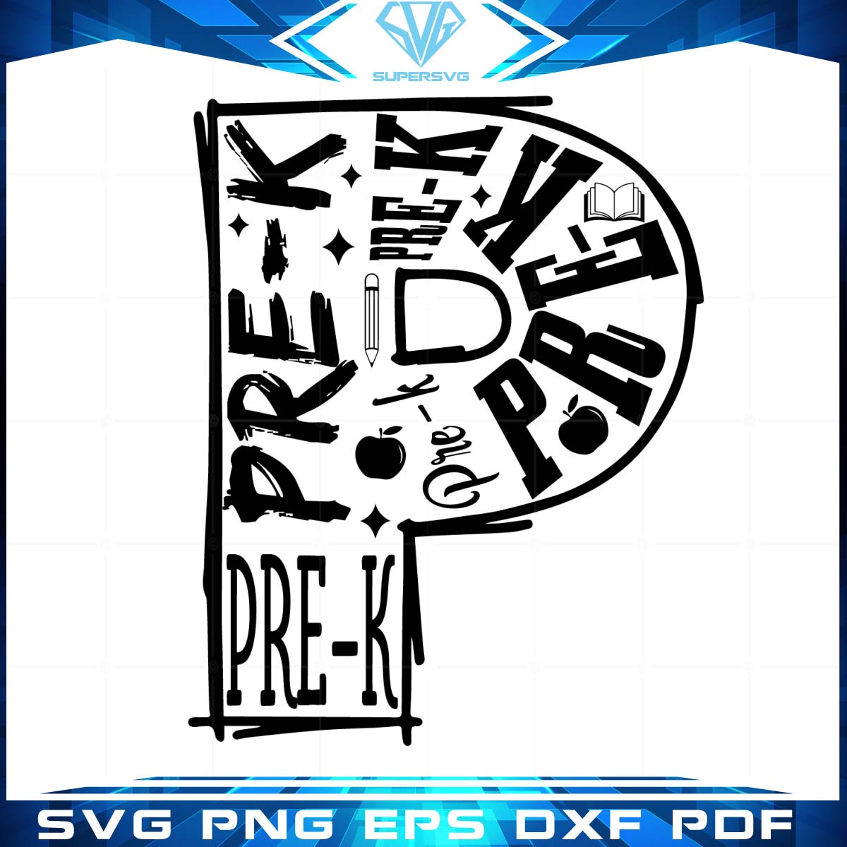 Letter P Pre K Svg T-Shirt Graphic Designs