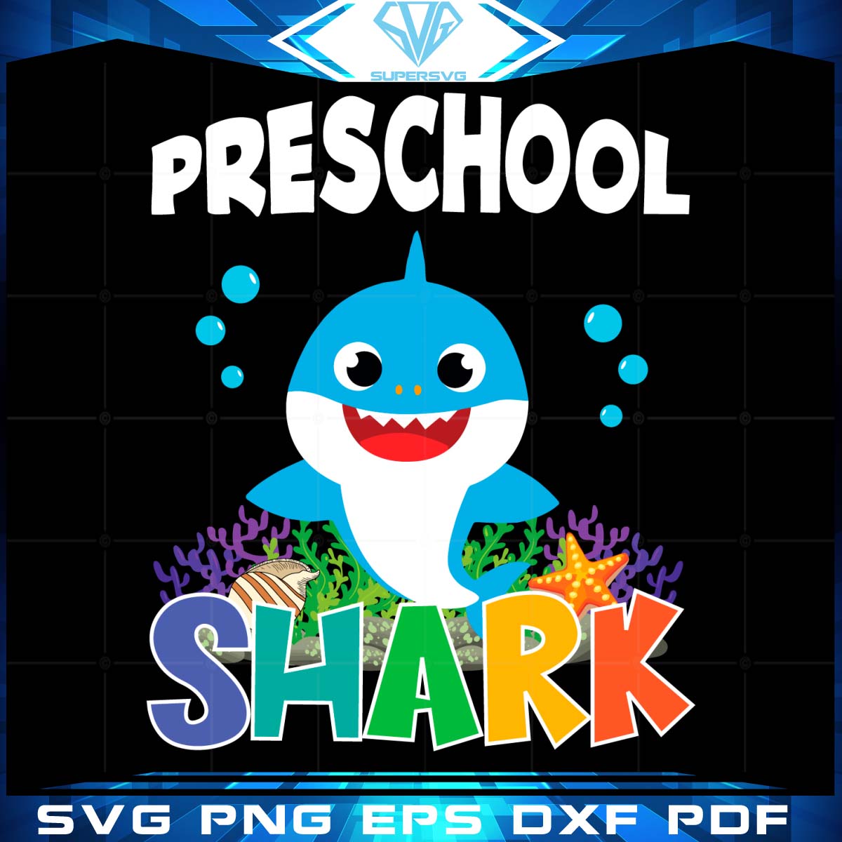 Preschool Baby Shark Svg Design For Cricut