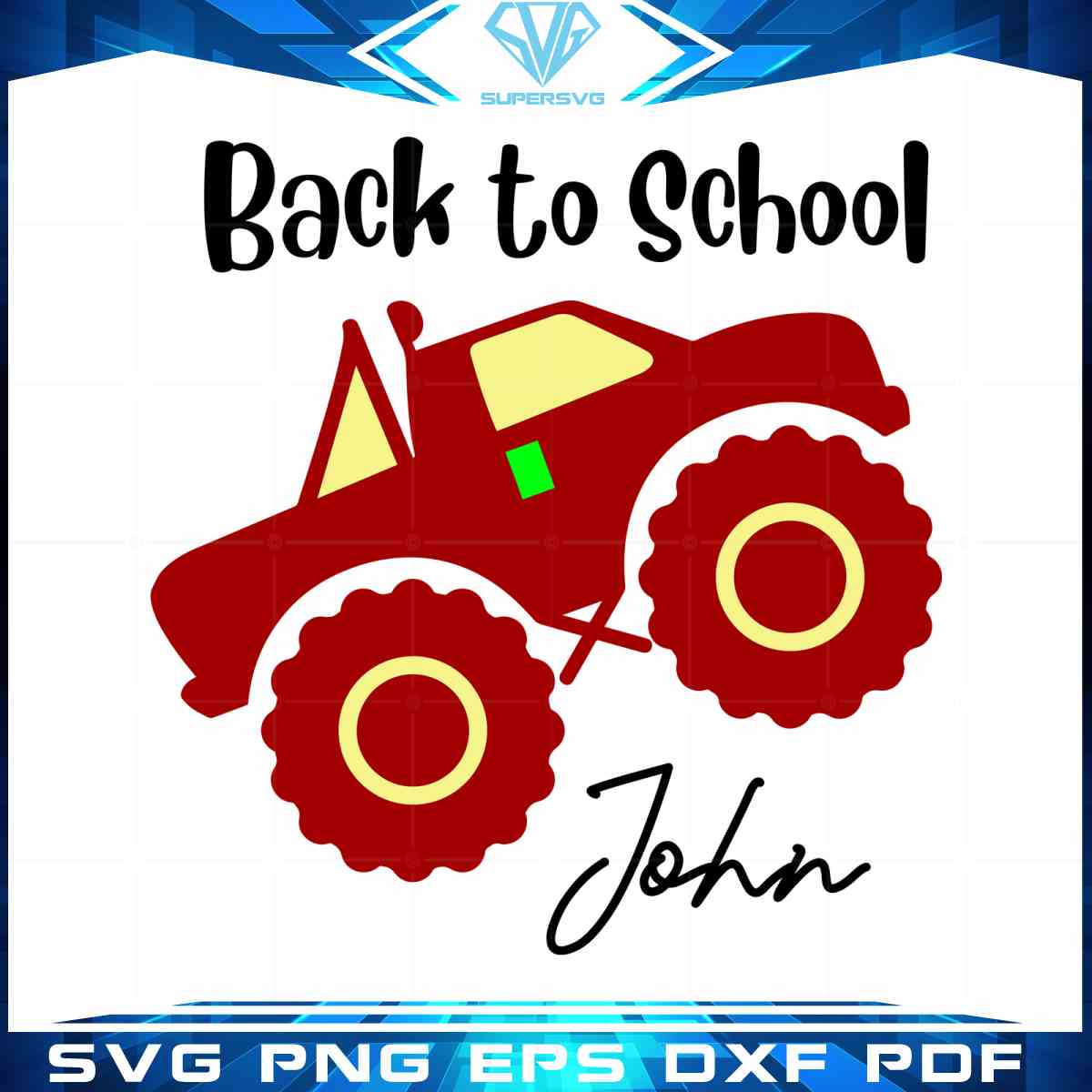 Back To School Truck Digital SVG File Silhouette DIY Craft