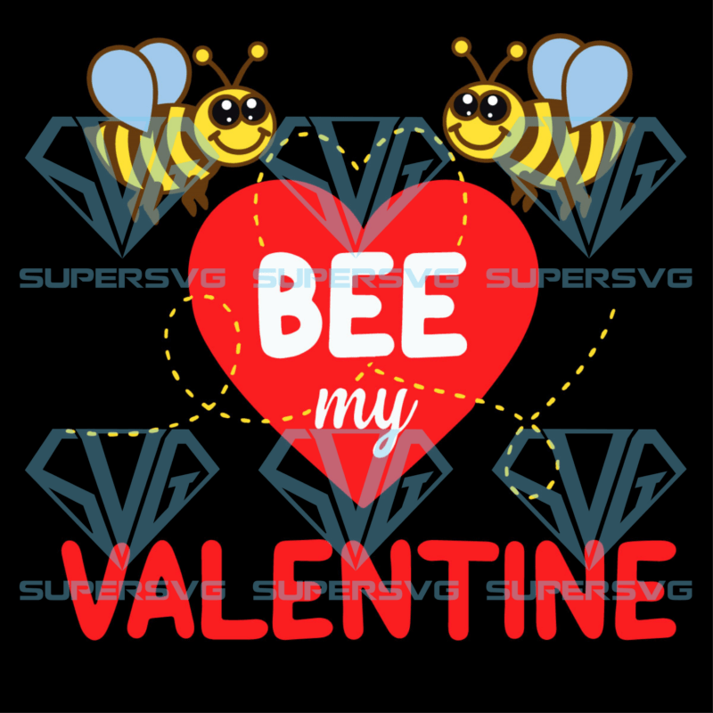 Bee My Valentine Silhouette Svg Files, Valentine Silhouette Svg Files