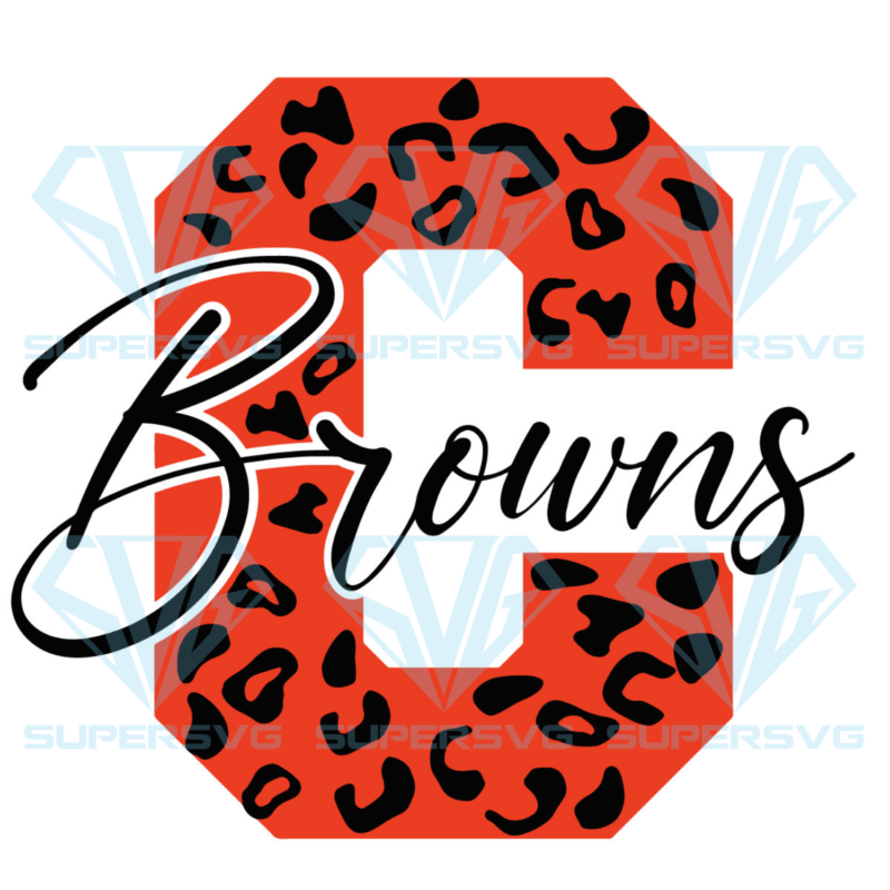 C Cleveland Browns Leopard Pattern Cricut Svg Files, Cleveland Browns Svg