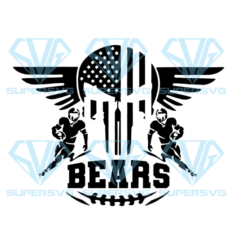 Chicago Bears Logo Silhouette Svg Files, Sport Silhouette Svg Files