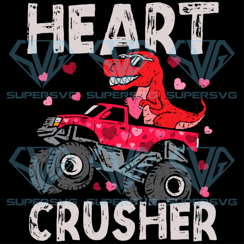 Dinosaur Monster Truck T Rex Valentines Hearts Cricut Svg Files