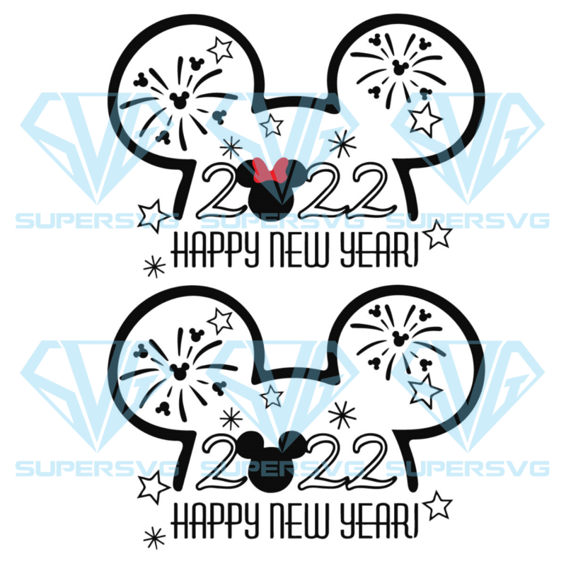 Disney Mouse Happy New Year 2022 Silhouette Svg Files Bundle