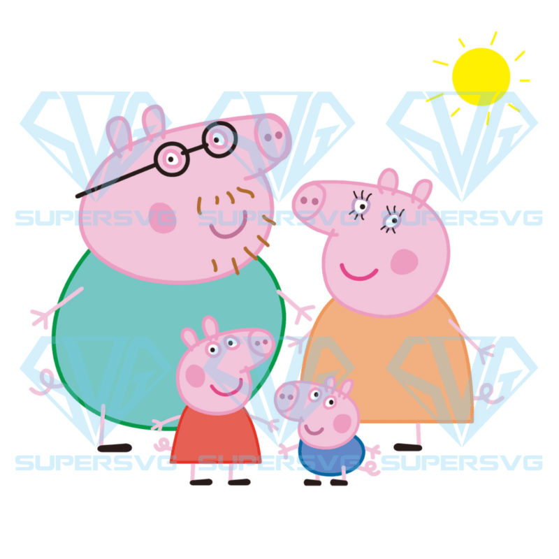 Family Peppa Pig Cricut Svg Files, Peppa Pig Svg, Family Svg