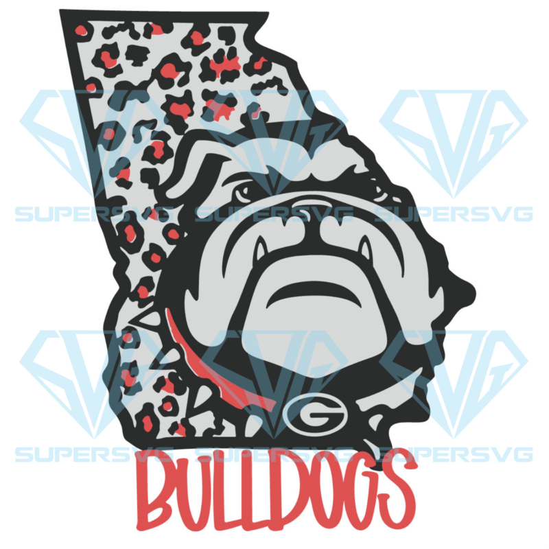 Georgia State Bulldogs With Leopard Cricut Svg Files, Sport Svg