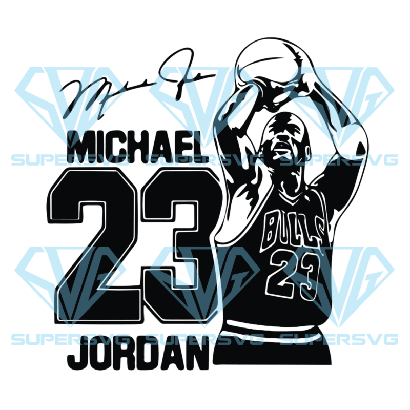 Michael Jordan 23 Basketball Silhouette Svg Files, Sport Silhouette Svg Files