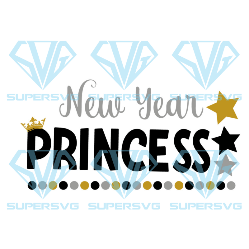 New Year Princess Silhouette Svg Files, New Year Silhouette Svg Files