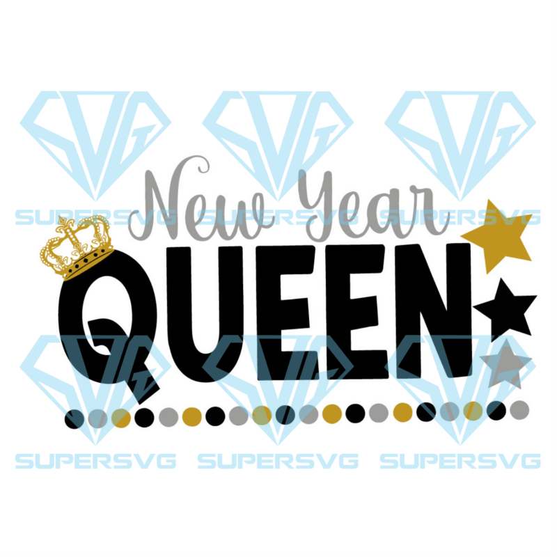New Year Queen Silhouette Svg Files, New Year Silhouette Svg Files