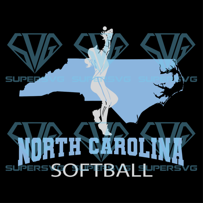 North Carolina Softball Girl Silhouette Svg Files, Sport Silhouette Svg Files