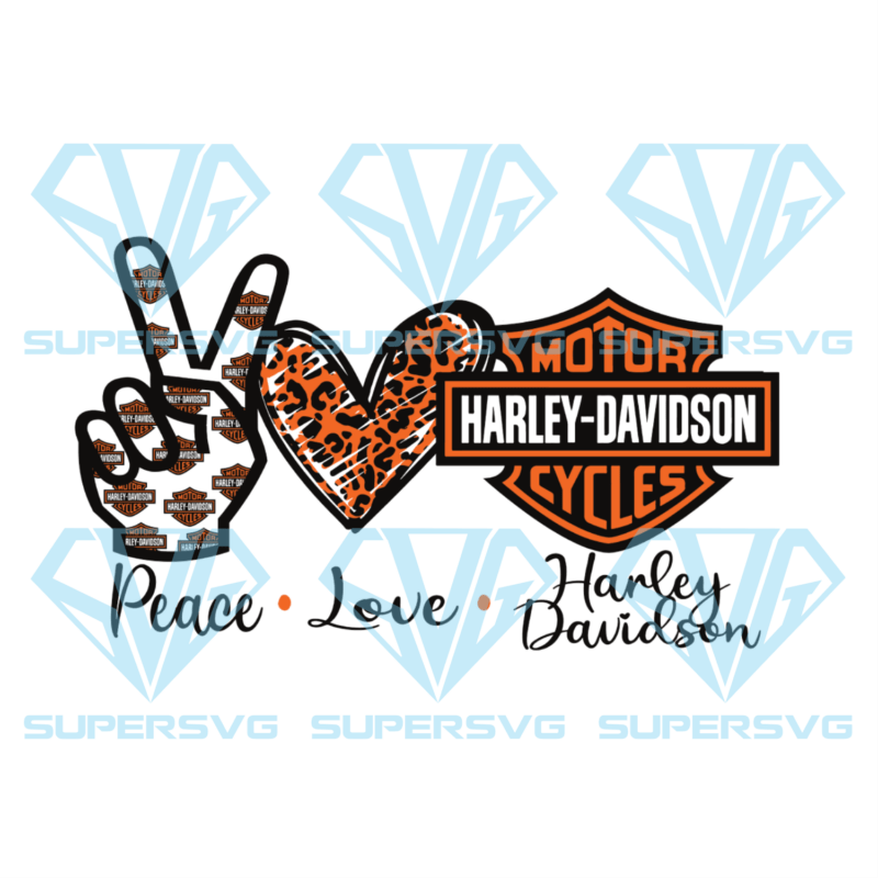 Peace Love Harley Davidson Silhouette Svg Files