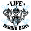 Skeleton Life Behind Bars Cricut Svg Files, Skeleton Motorcycle SVG