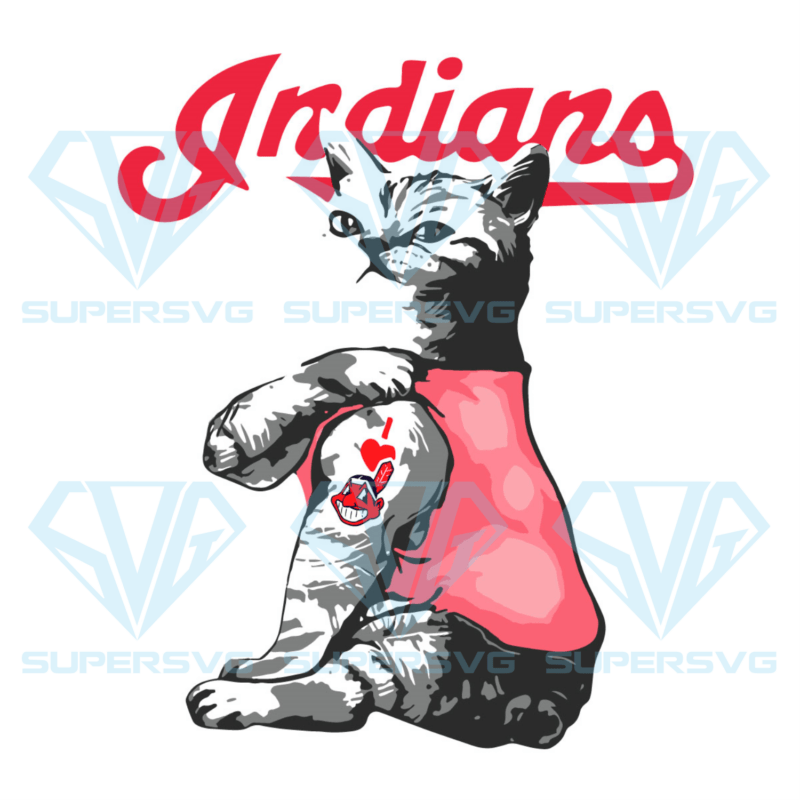 Tattoo Cat I Love Cleveland Indians Cricut Svg Files, Cleveland Svg
