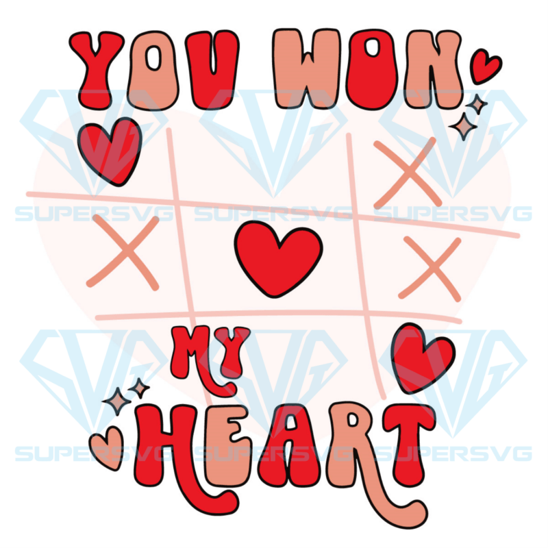 You Won My Heart Cricut Svg Files, Valentine Xoxo Svg