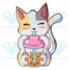 Cat boba tea anime kawaii svg svg030122031