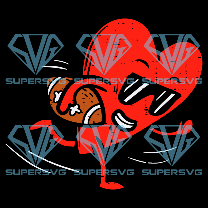 Heart playing american football svg svg050122035