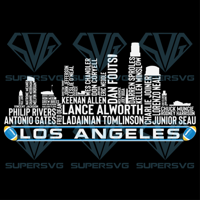 Los angeles football city skyline svg svg291221076