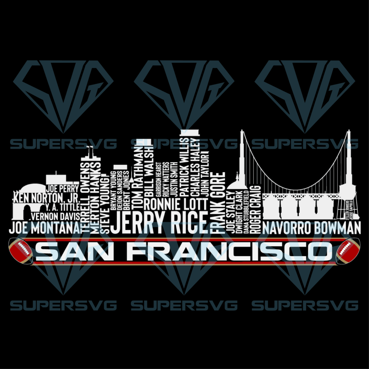 San francisco football city skyline svg svg291221043