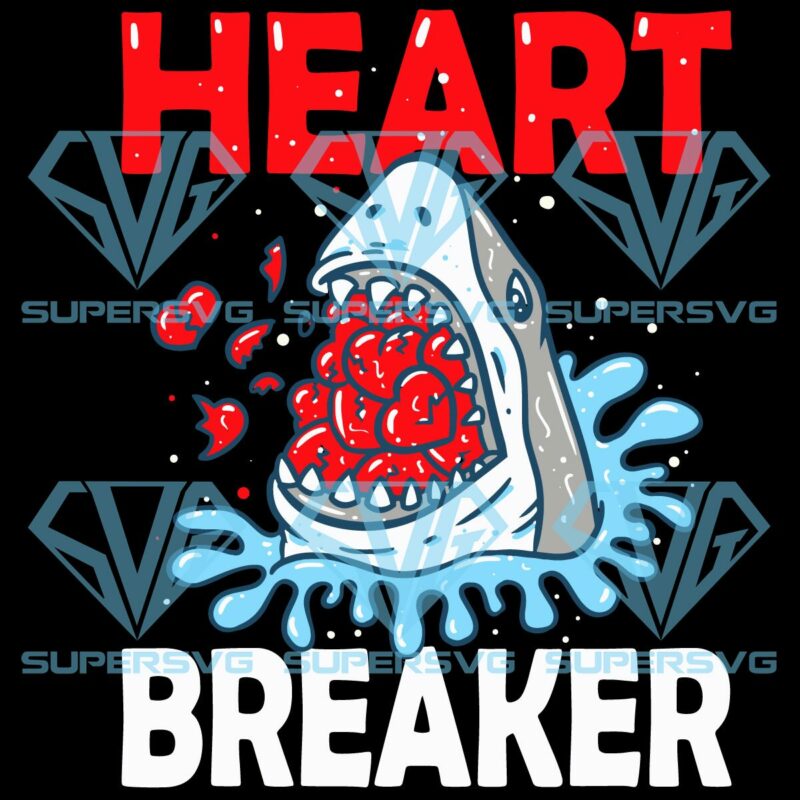 Valentines day shark heart breaker svg svg180122012