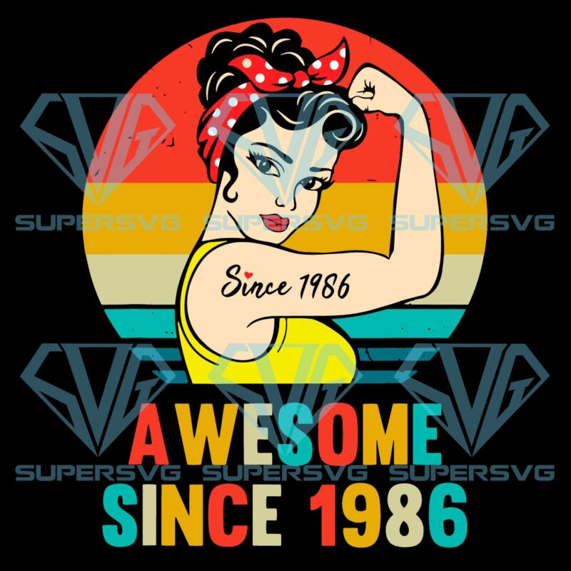 Awesome Since Scale 1986 Birthday Cricut Svg Files