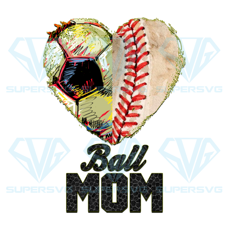 Ball Mom Heart Sign PNG Sublimation