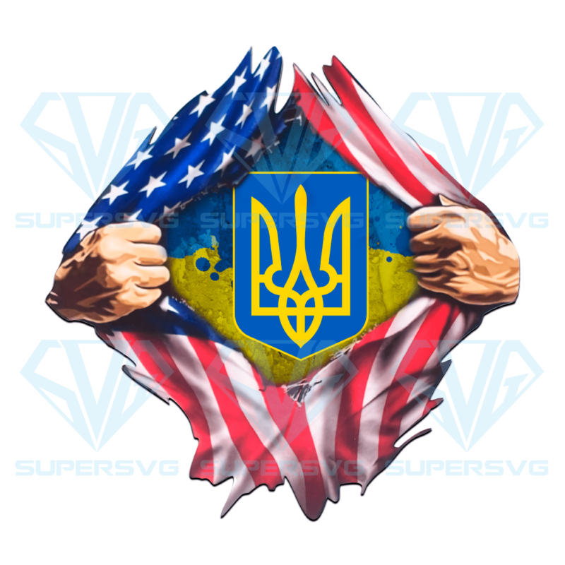 Coat Of Arms Of Ukraine On American PNG Sublimation