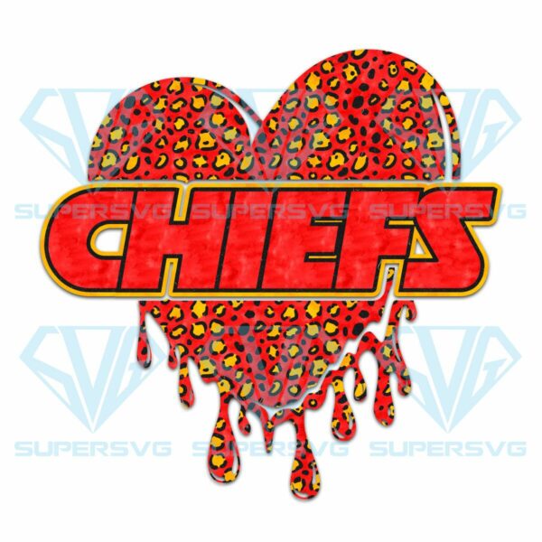 Kansas city chiefs dripping heart png cf070322004