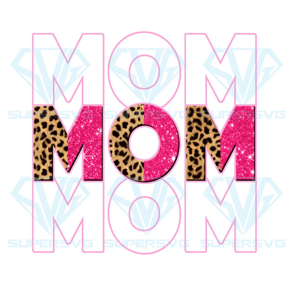 Leopard Pink Mom Sign PNG Sublimation