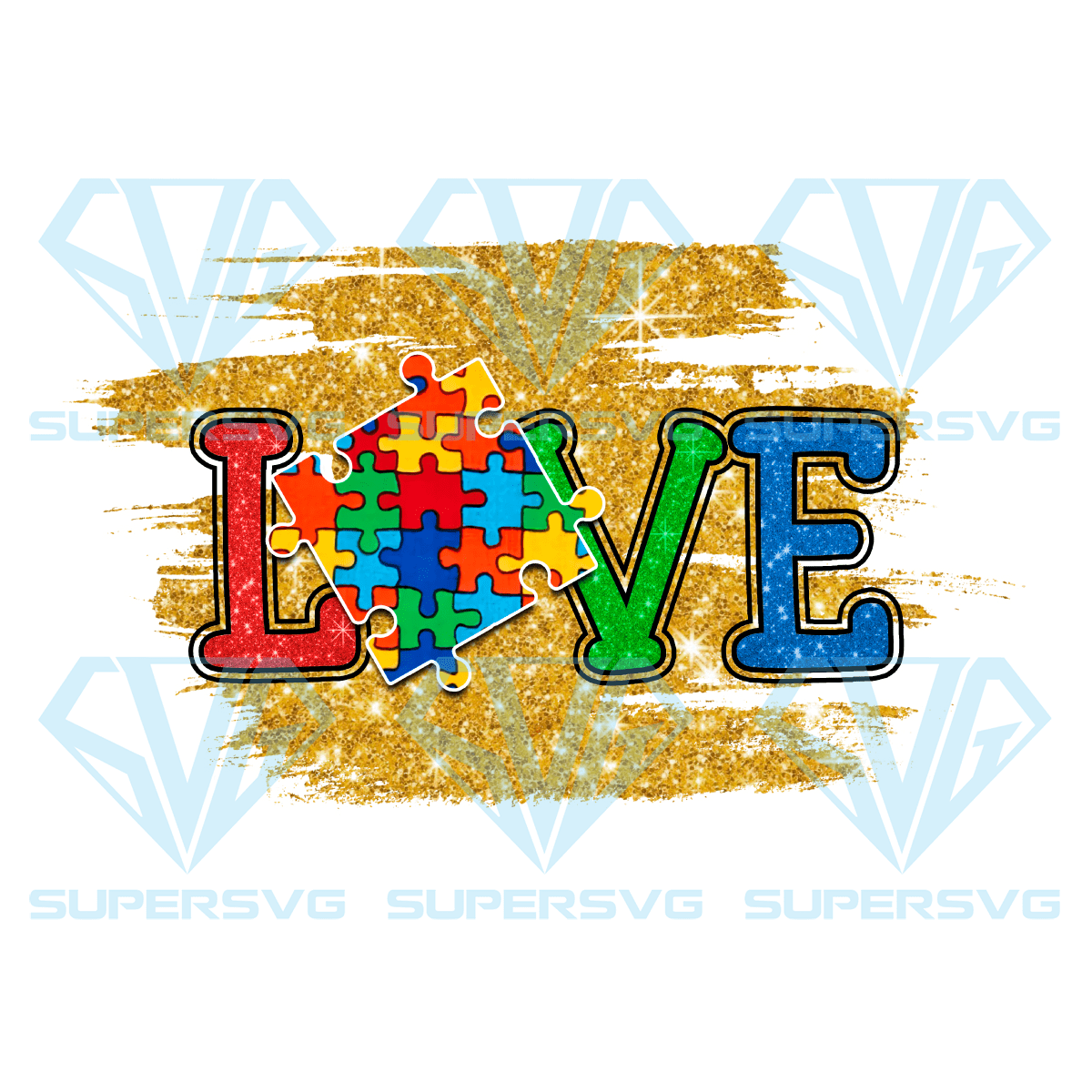Love autism puzzle bling png cf160322012 1
