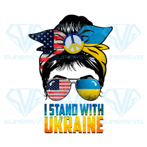 Messy bun i stand with ukraine png cf220322012