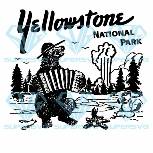 Yellowstone National Park Cute Bear Cricut Svg Files