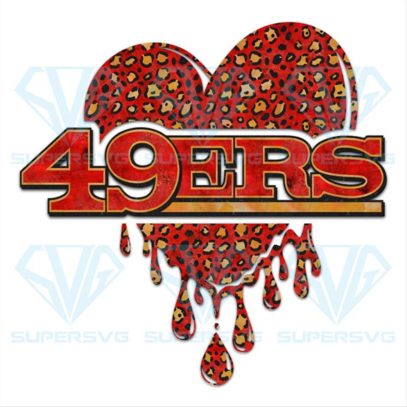 49Ers Dripping Heart PNG Sublimation Art