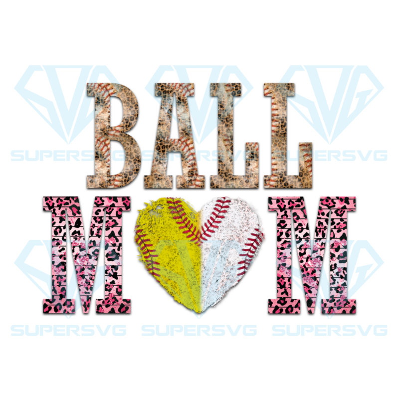 Ball Mom With Heart PNG Sublimation Art