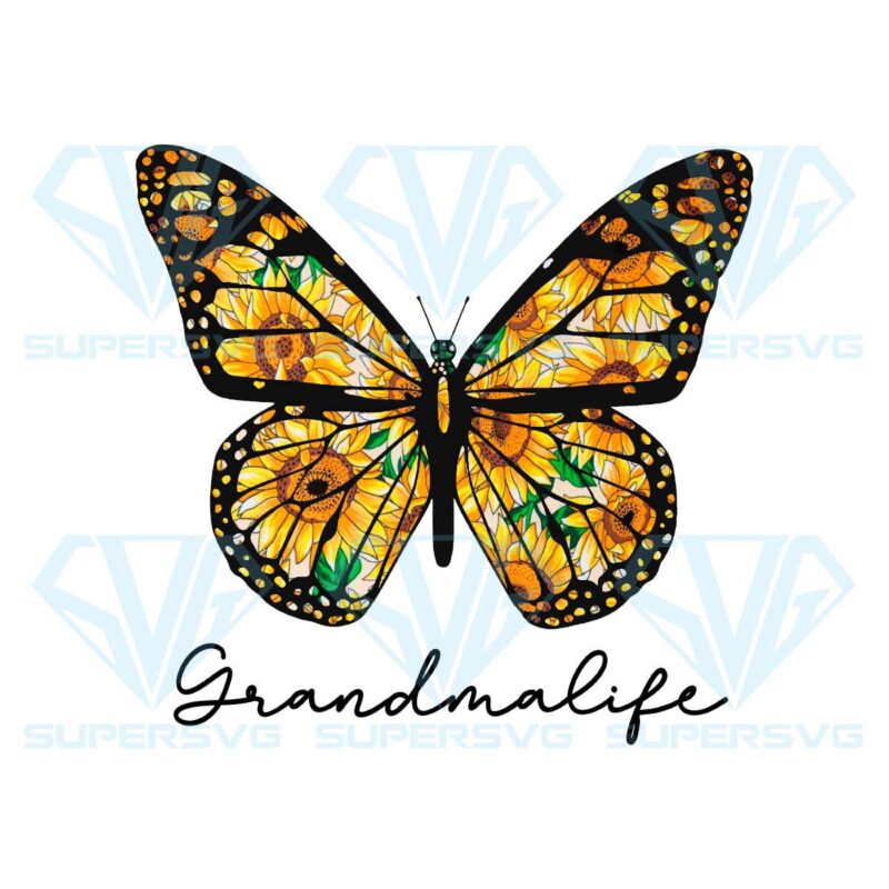 Grandma life butterfly sunflower png cf090422007