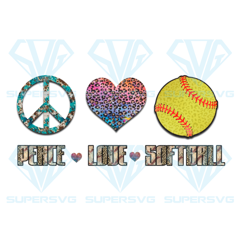 Peace love softball cheetah png cf050422001