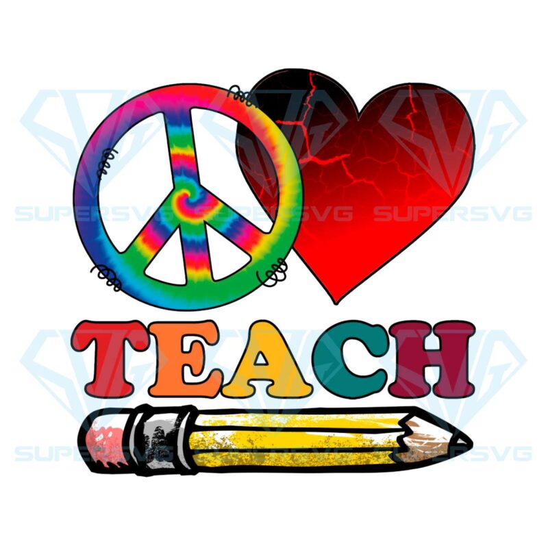 Peace love teach pencil png cf140422013
