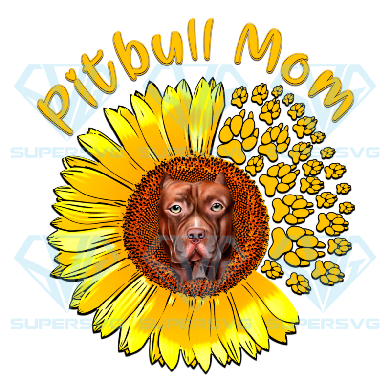 Pitbull mom sunflower png cf090422012