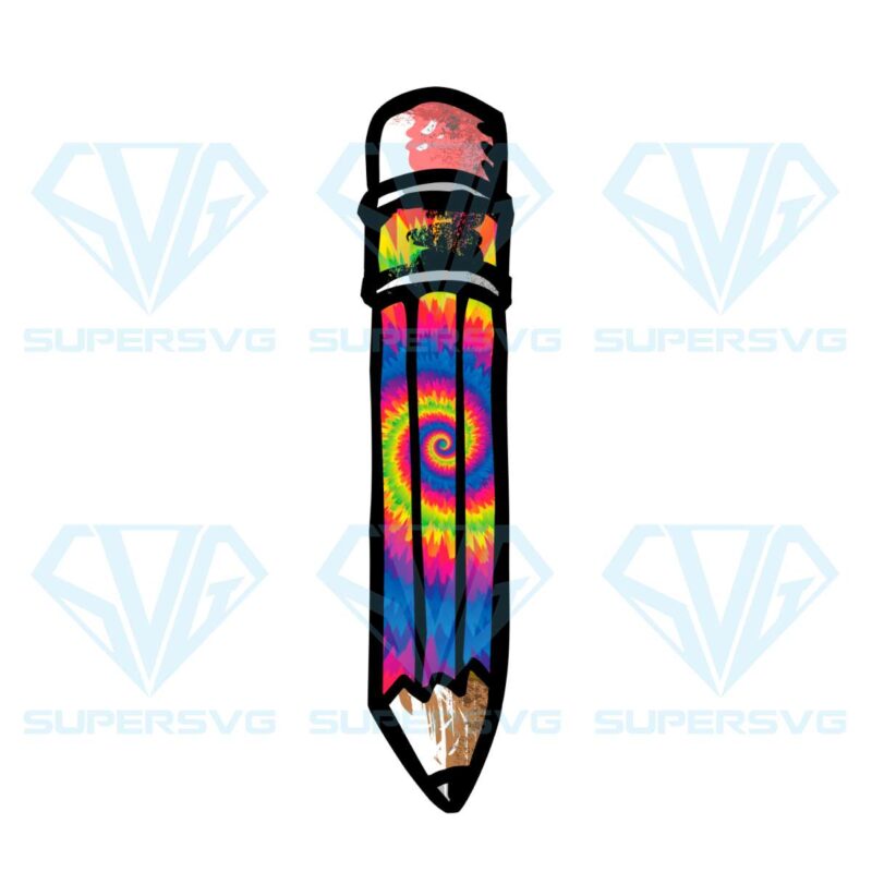 Vibrant rainbow tie dye pencil png cf140422009