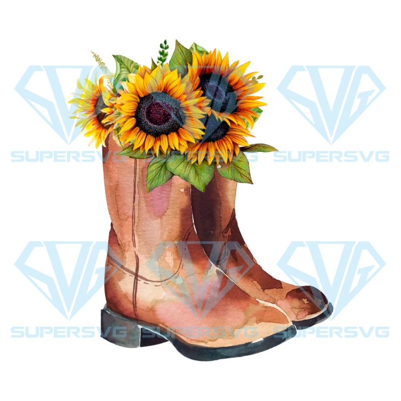 Western cowboy boot sunflower png cf130422013