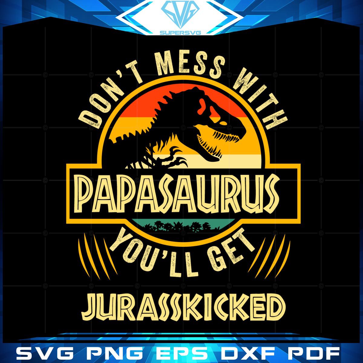 Papasaurus vintage Awesome Fathers Day sublimation designs svg