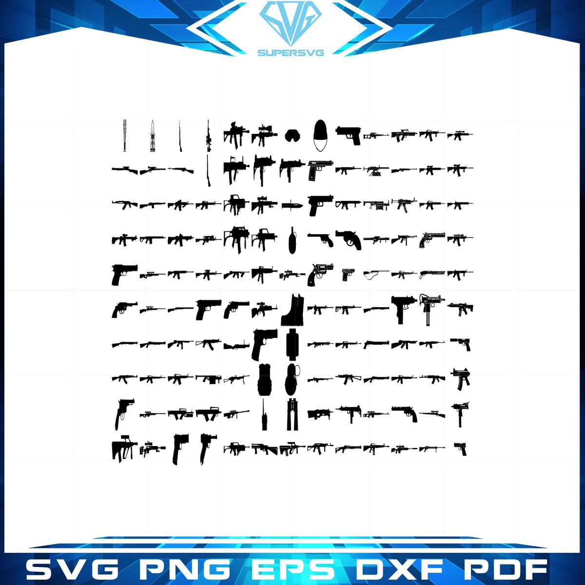 Guns bundle Gun Vectors Digital Design Svg cutting files
