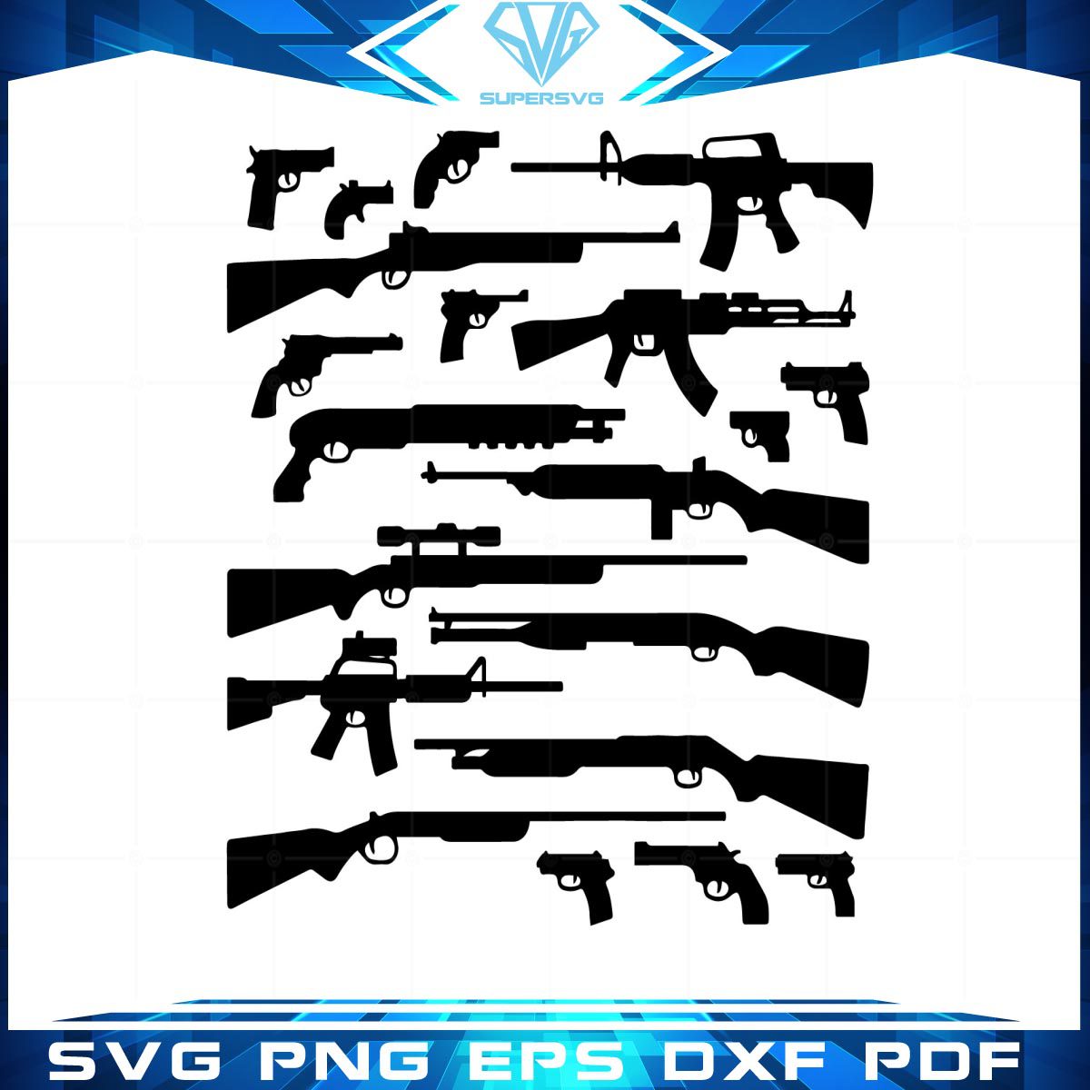 Gun bundle vector Svg cutting files