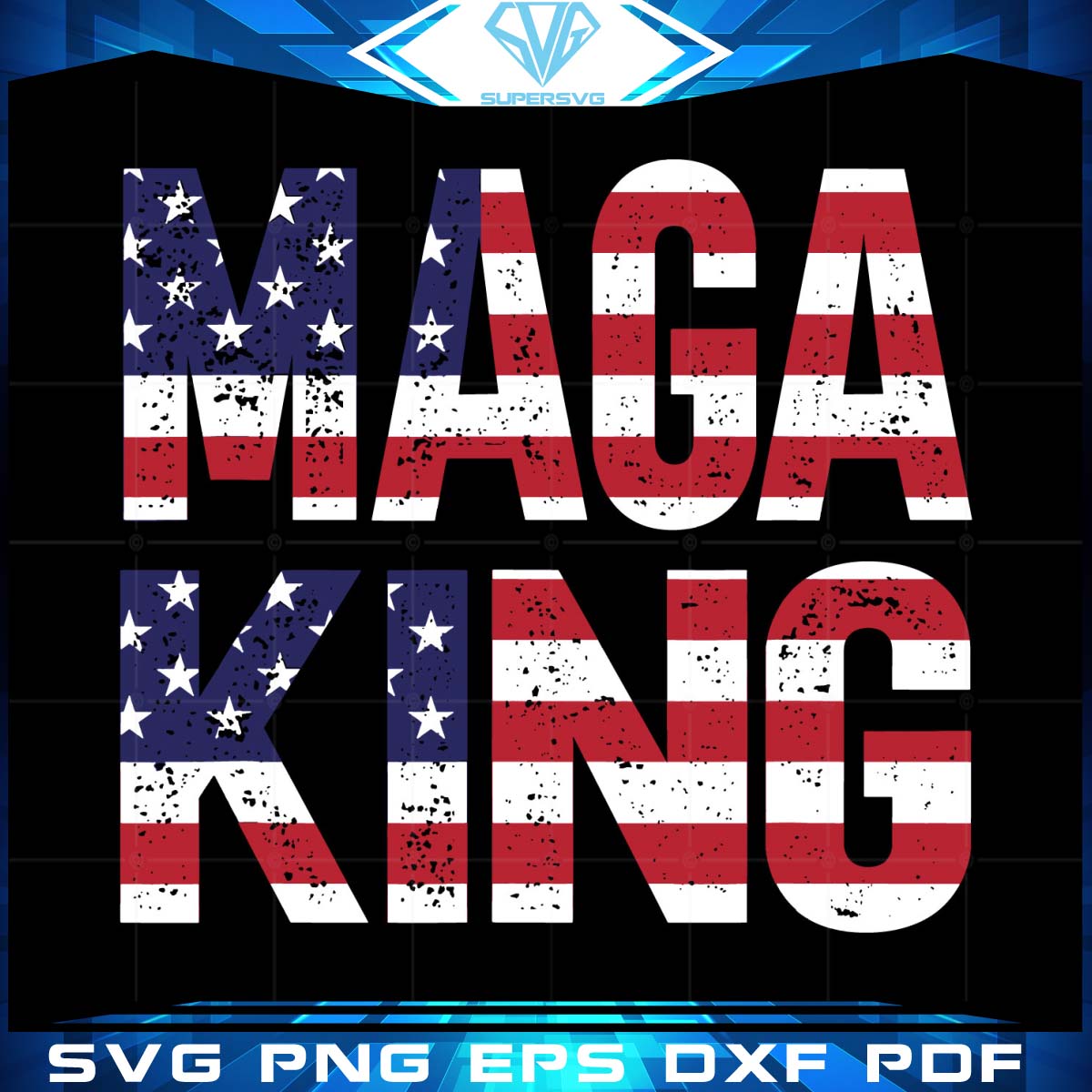 Maga King American Flag Retro Svg, Independence Svg