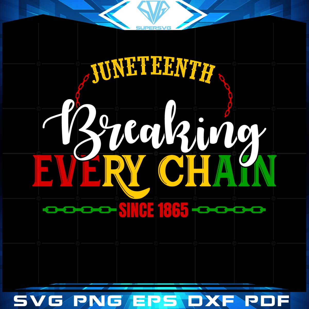 Juneteenth Breaking Every Chain Since 1865 Svg, Juneteenth Svg