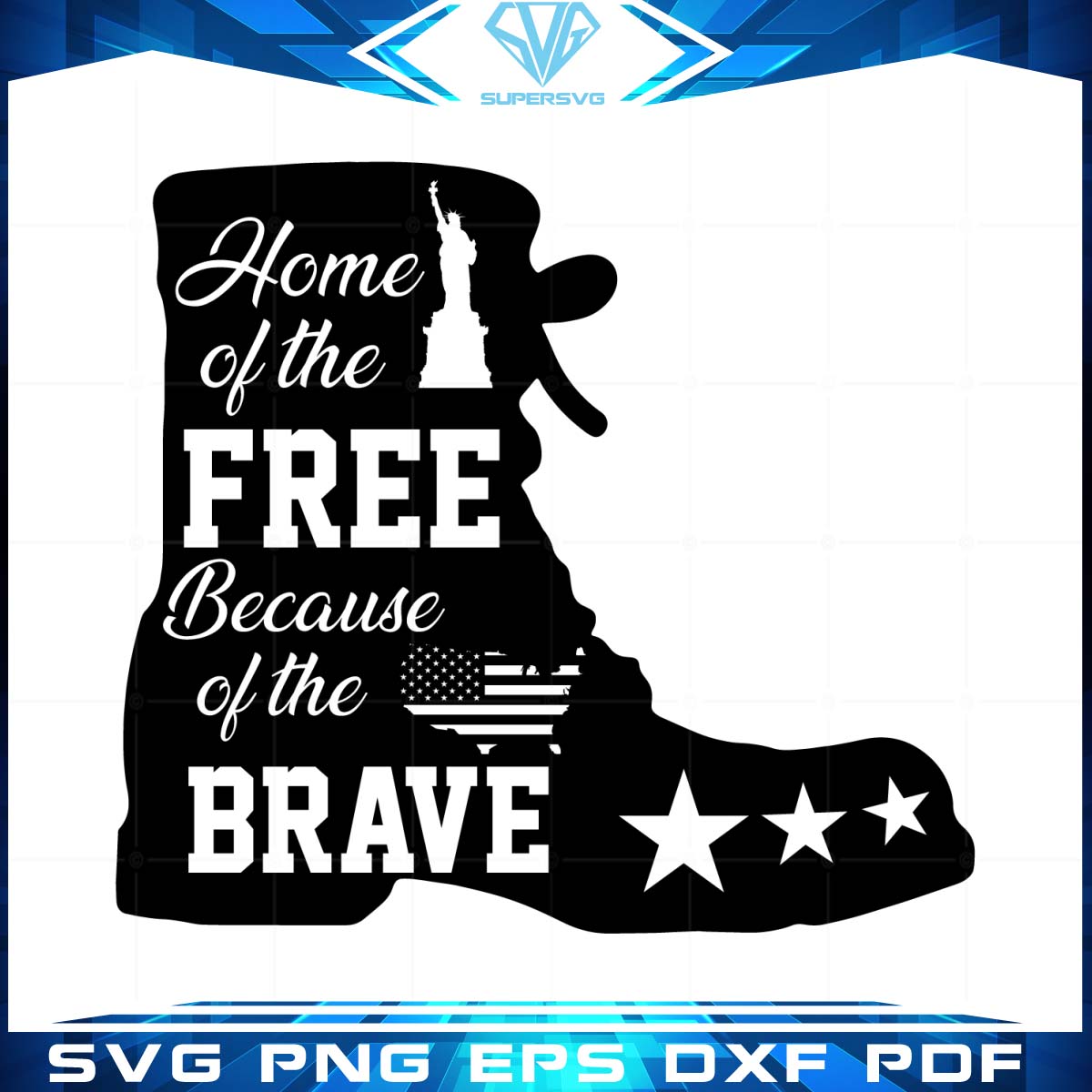 Home Of The Free Because Of The Brave Svg, American Flag Svg