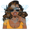 Afro Woman Wearing Top Sunglasses Cricut Svg Files, Black Girl Svg