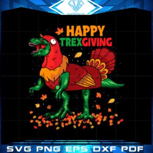 Happy Trexgiving Green Rex Dinosaur SVG Cutting File